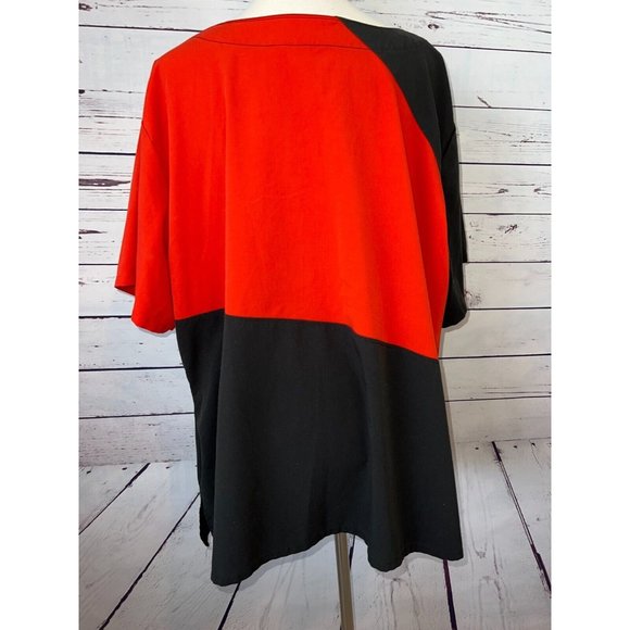 Greys Anatomy Signature Scrub Top Plus Size 4XL 4X Red Black 2140X Nursing Shirt - Picture 9 of 10